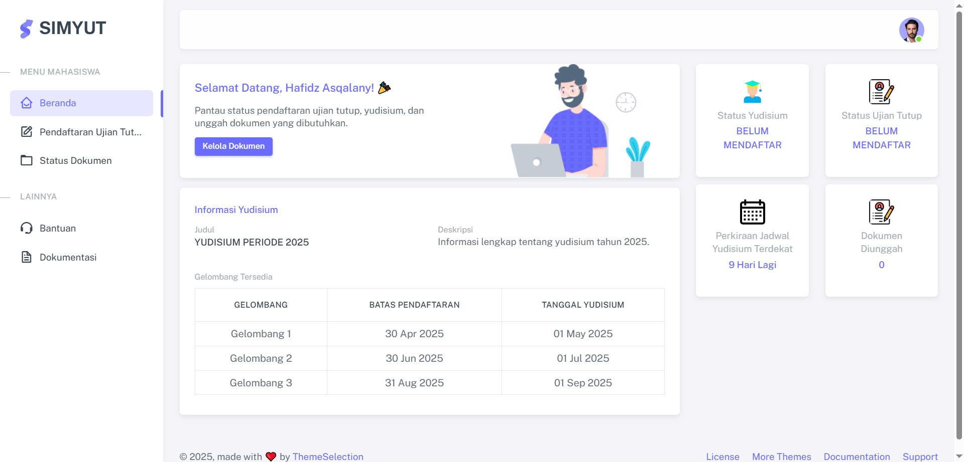 Sistem Informasi Pengelolaan Pendaftaran Ujian dan Yudisium Mahasiswa Berbasis Web